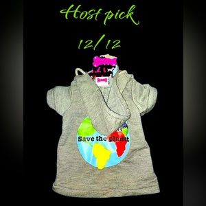 Bad to the Bone Dog Shirt Hoodie Clothes Size L NEW SAVE THE PLANET EARTH